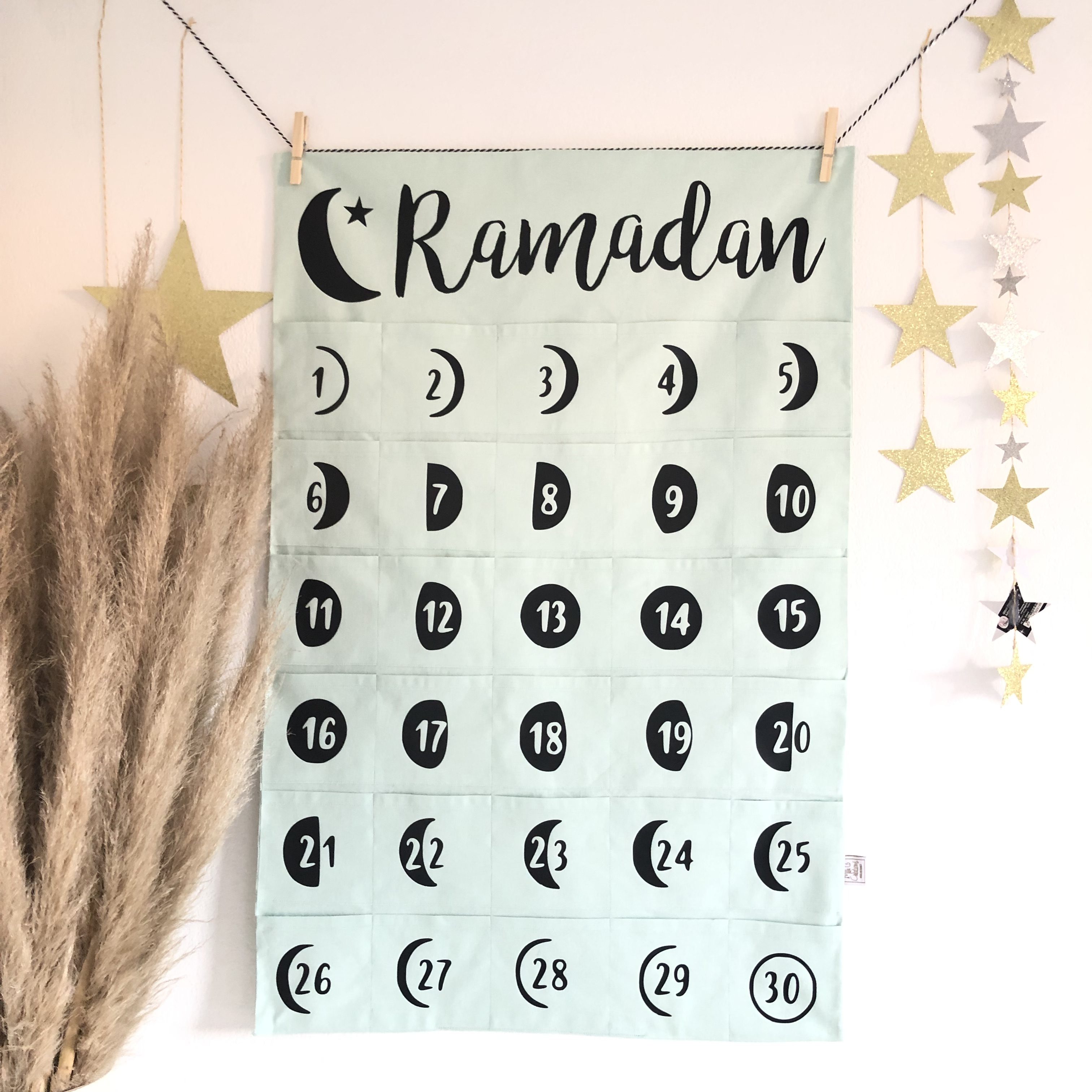 Cikonielf Sac de rangement pour calendrier Ramadan tissu
